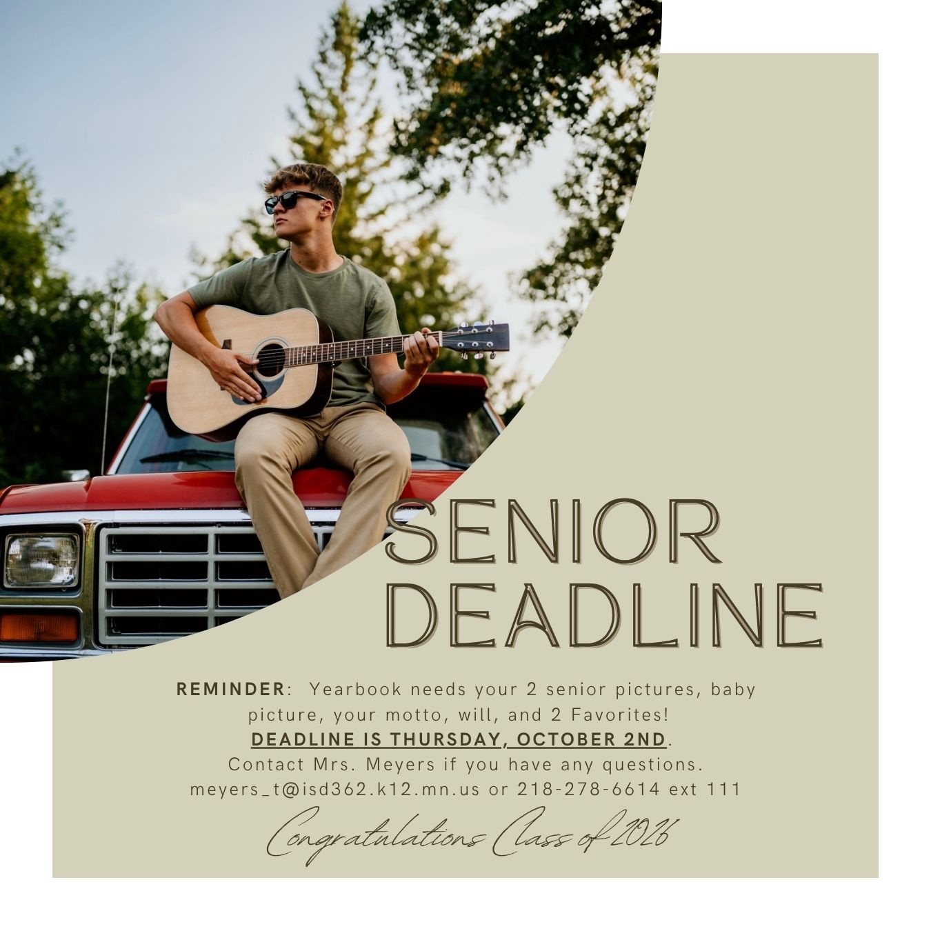 Senior Deadline Reminder